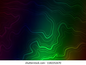Dark Green vector cover with long lines. Lines on blurred abstract background with gradient. The pattern can be used for busines ad, booklets, leaflets