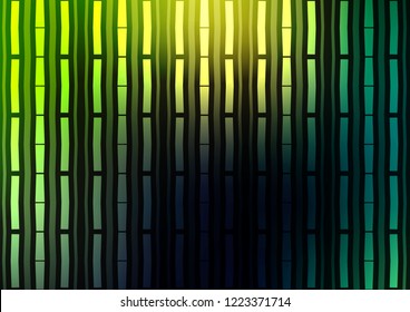 Dark Green vector cover with long lines. Decorative shining illustration with lines on abstract template. Smart design for your business advert.