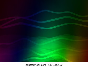 Dark Green vector cover with long lines. Glitter abstract illustration with colored sticks. Smart design for your business advert.