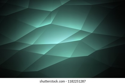 Dark Green vector cover in polygonal style. Decorative design in abstract style with triangles. Pattern for busines ad, booklets, leaflets