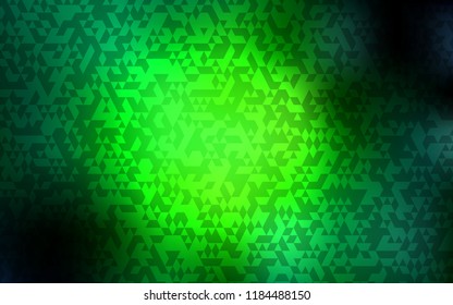 Dark Green vector cover in polygonal style. Triangles on abstract background with colorful gradient. Modern template for your landing page.