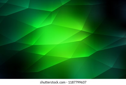 Dark Green vector cover in polygonal style. Illustration with set of colorful triangles. Best design for your ad, poster, banner.