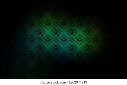 Dark Green vector cover in polygonal style. Beautiful illustration with rectangles and squares. Best design for your ad, poster, banner.