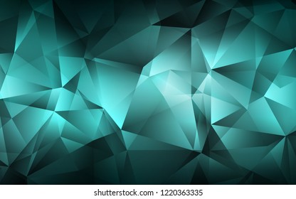 Dark Green vector cover in polygonal style. Triangles on abstract background with colorful gradient. Pattern for commercials.