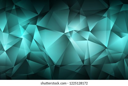 Dark Green vector cover in polygonal style. Abstract gradient illustration with triangles. Modern template for your landing page.
