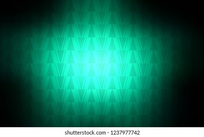 Dark Green vector cover with polygonal style. Beautiful illustration with triangles in nature style. Modern template for landing page.