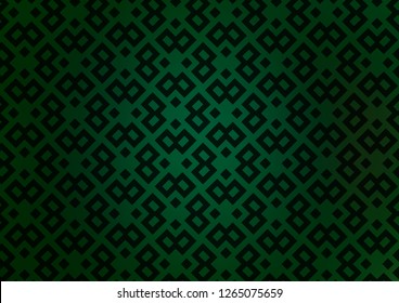 Dark Green vector cover in polygonal style. Beautiful illustration with rectangles and squares. Best design for your ad, poster, banner.