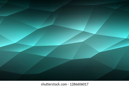 Dark Green vector cover in polygonal style. Beautiful illustration with triangles in nature style. Smart design for your business advert.