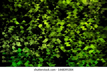 Dark Green vector cover in polygonal style. Beautiful illustration with triangles in nature style. Template for wallpapers.