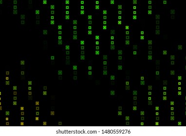 Dark Green vector cover in polygonal, circular style. Decorative design in abstract style with circles, rectangles. Best design for your ad, poster, banner.