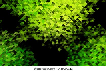Dark Green vector cover in polygonal style. Abstract gradient illustration with triangles. Template for wallpapers.