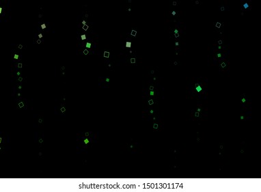 Dark Green vector cover with polygonal style. Glitter abstract illustration with rectangular shapes. Best design for your ad, poster, banner.