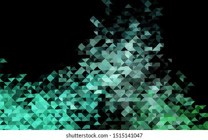 Dark Green vector cover in polygonal style. Glitter abstract illustration with triangular shapes. Modern template for your landing page.