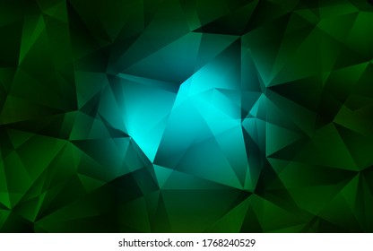 Dark Green vector cover in polygonal style. Decorative design in abstract style with triangles. Pattern for commercials.