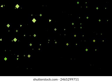 Cubierta de Vector verde oscuro en estilo poligonal con círculos. Círculos, líneas, rombo con gradiente colorido. Patrón para anuncios comerciales, folletos, folletos