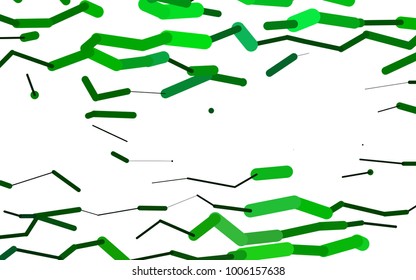 Dark Green vector cover with rounded stripes. Glitter abstract illustration with colored sticks. The pattern can be used as ads, poster, banner for medicine.