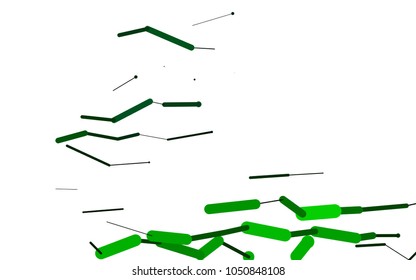 Dark Green vector cover with rounded stripes. Modern geometrical abstract illustration with staves. The pattern can be used as ads, poster, banner for medicine.
