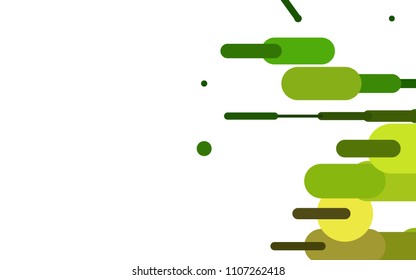 Dark Green vector cover with rounded stripes. Capsules on blurred abstract background with gradient. The pattern can be used for medical ad, booklets, leaflets