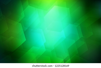 Dark Green vector cover with set of hexagons. Illustration of colored hexagons on white surface. Pattern for ads, leaflets.