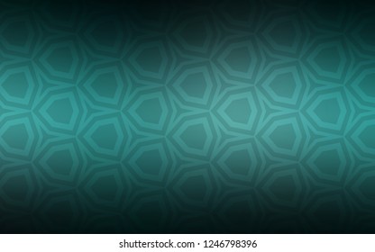 Dark Green vector cover with set of hexagons. Blur background with colorful hexagons. Design for website posters, banners.