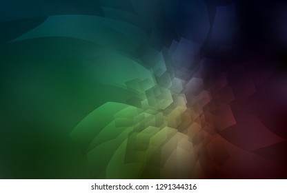 Dark Green vector cover with set of hexagons. Illustration with set of colorful hexagons. Beautiful design for your business advert.