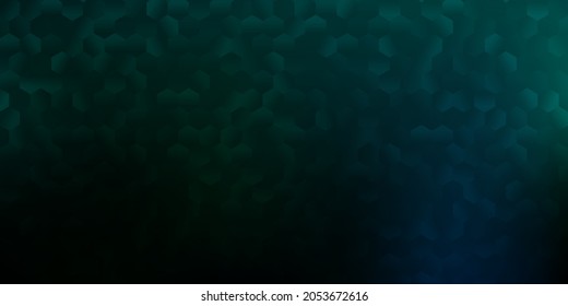 Dark green vector cover with simple hexagons. Smart abstract illustration with colored gradient hexagons. Texture for wallpaper patterns.