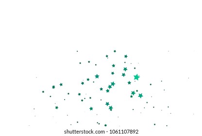 Dark Green vector cover with small and big stars. Blurred decorative design in simple style with stars. The pattern can be used for new year ad, booklets.