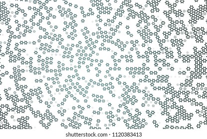 Dark Green vector cover with small and big stars. Stars on blurred abstract background with gradient. Best design for your ad, poster, banner.