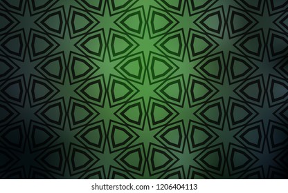 Dark Green vector cover with small and big stars. Stars on blurred abstract background with gradient. Pattern for websites, landing pages.