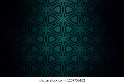 Dark Green vector cover with small and big stars. Modern geometrical abstract illustration with stars. Pattern for new year ad, booklets.