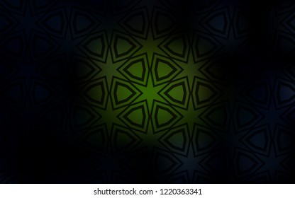Dark Green vector cover with small and big stars. Glitter abstract illustration with colored stars. Pattern for websites, landing pages.