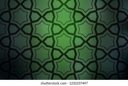 Dark Green vector cover with small and big stars. Blurred decorative design in simple style with stars. Pattern for websites, landing pages.