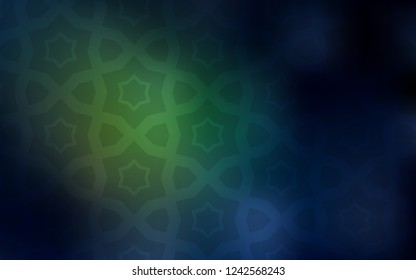 Dark Green vector cover with small and big stars. Modern geometrical abstract illustration with stars. Template for sell phone backgrounds.