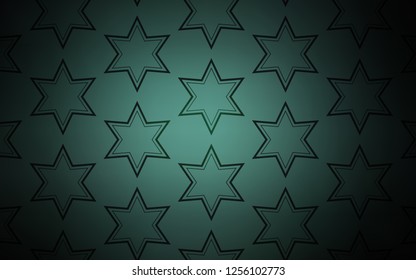 Dark Green vector cover with small and big stars. Glitter abstract illustration with colored stars. Template for sell phone backgrounds.