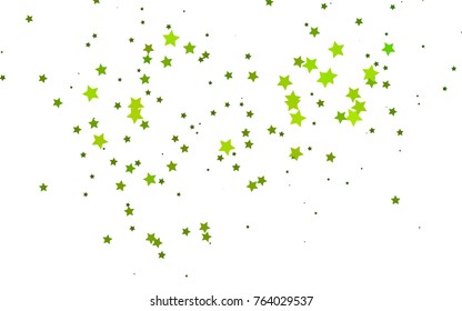 Dark Green vector cover with small and big stars. Blurred decorative design in simple style with stars. Smart design for your business advert.