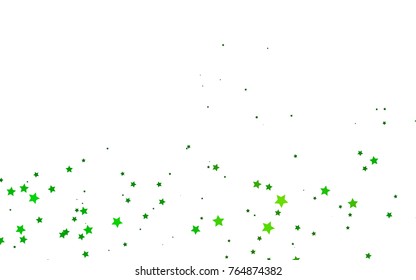 Dark Green vector cover with small and big stars. Glitter abstract illustration with colored stars. The pattern can be used for wrapping gifts.