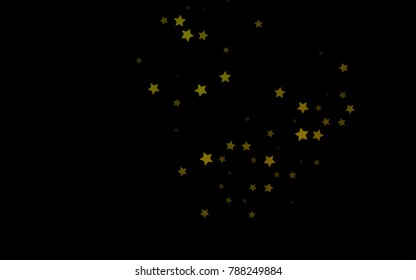 Dark Green vector cover with small and big stars. Stars on blurred abstract background with gradient. The pattern can be used for websites.