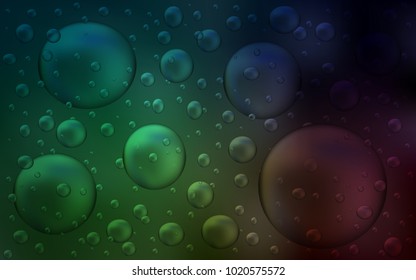 Dark Green vector cover with spots. Blurred decorative design in abstract style with bubbles. The pattern can be used for ads, leaflets of liquid.