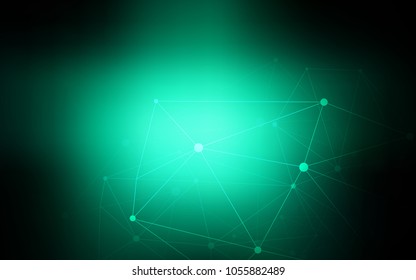 Dark Green vector cover with spots, lines. Modern abstract colorful illustration with spheres and lines. Pattern can be used for beautiful websites.