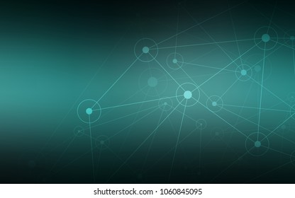 Dark Green vector cover with spots, lines. Glitter abstract illustration with connection of triangle structure. Pattern can be used as texture of wallpapers.