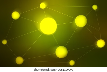 Dark Green vector cover with spots, lines. Illustration with set of colorful abstract circles and lines. Beautiful design for your business advert.