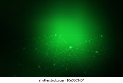 Dark Green vector cover with spots, lines. Illustration with set of colorful abstract circles and lines. New design for ad, poster, banner of your website.