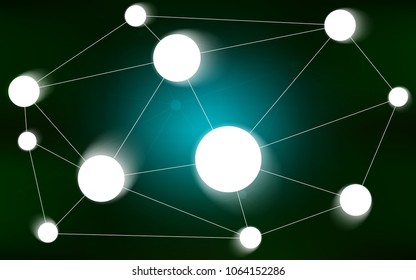 Dark Green vector cover with spots, lines. Illustration with set of colorful abstract circles and lines. Completely new template for your brand book.