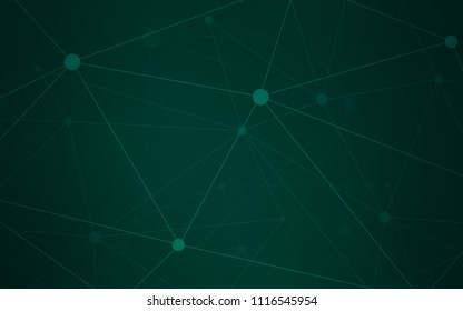 Dark Green vector cover with spots, lines. Abstract illustration with colorful discs and triangles. Pattern can be used as texture of wallpapers.