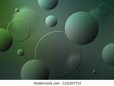 Dark Green vector cover with spots. Blurred bubbles on abstract background with colorful gradient. The pattern can be used for aqua ad, booklets.
