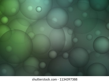 Dark Green vector cover with spots. Modern abstract illustration with colorful water drops. The pattern can be used for ads, leaflets of liquid.