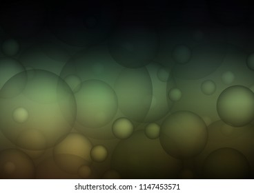 Dark Green vector cover with spots. Glitter abstract illustration with blurred drops of rain. The pattern can be used for beautiful websites.