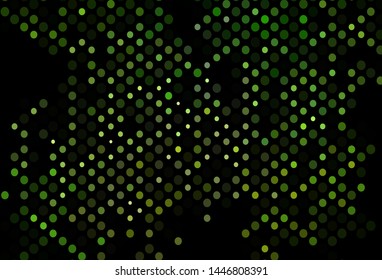 Dark Green vector cover with spots. Blurred bubbles on abstract background with colorful gradient. Pattern for beautiful websites.