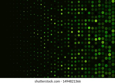 Dark Green vector cover with spots. Blurred bubbles on abstract background with colorful gradient. Design for posters, banners.