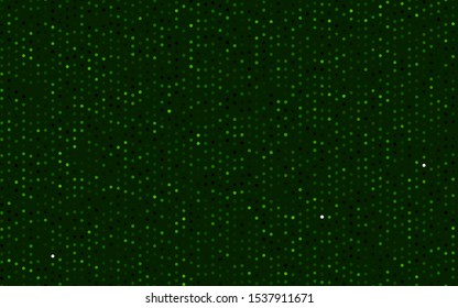 Dark Green vector cover with spots. Illustration with set of shining colorful abstract circles. Pattern for beautiful websites.